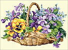  Goblenuri pictate - Flori,Cos cu flori-15 x 21