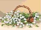  Goblenuri schema - Flori,Cos cu lacramioare-130 x 170